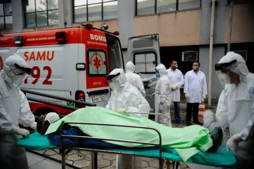 Simulacro de Alerta Sanitaria en Brasil, la foto es de 2014.